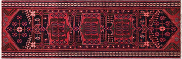 handmade Traditional Vintage Red Tan Hand Knotted RUNNER 100% Wool Pile area rug 4x8